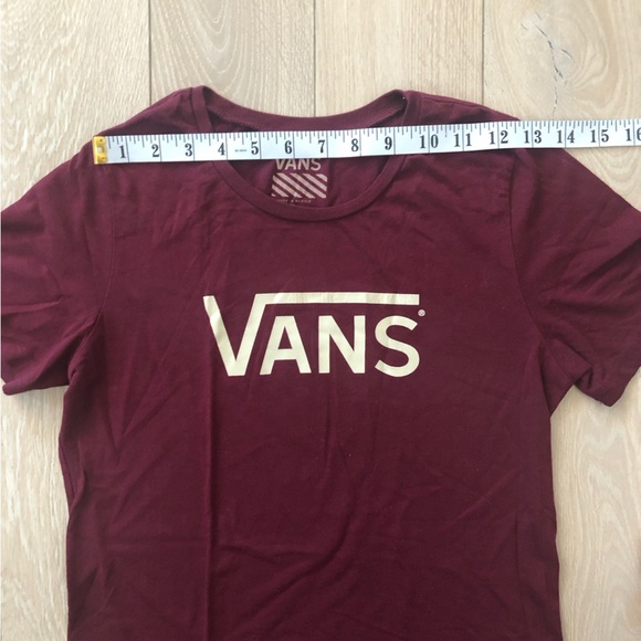 Vans Logo T Shirt in Maroon Women’s Size L - Picture 2 of 7